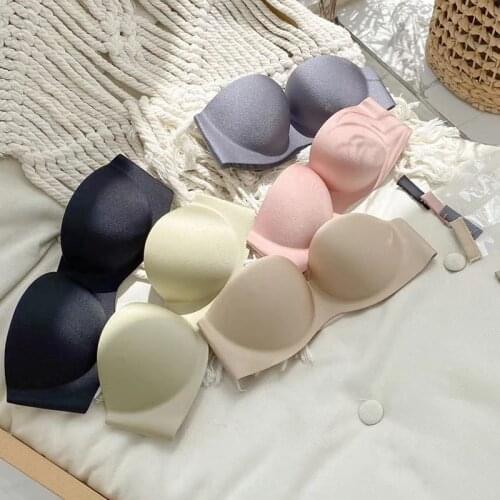 2pcs/lot Sexy Strapless Invisible Bras Women Lingerie Push Up Bralette Seamless Glossy Small Chest Girls Underwear Brassiere