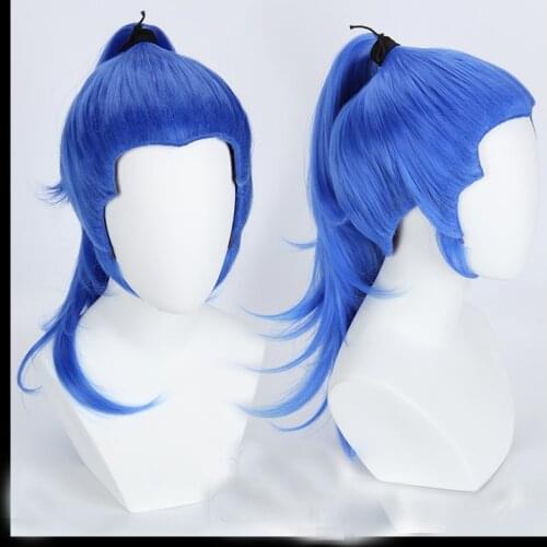 One Piece Impel Down Arc Buggy Cosplay Wig Blue Styled Synthetic Hair + Wig Cap
