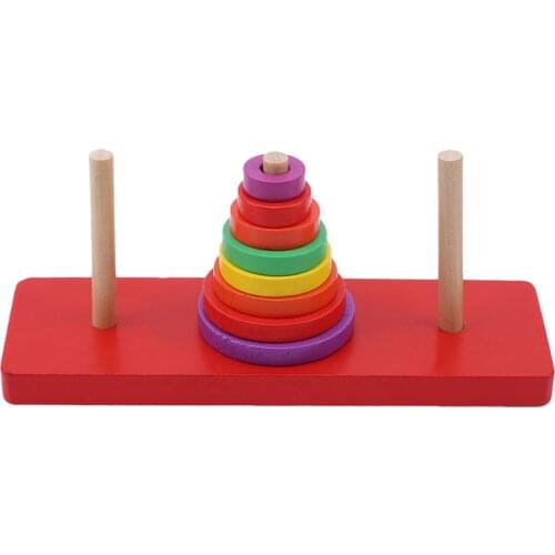 Wooden Puzzle Stacking Tower Of Hanoi Kid Mathematical Educational Toys Early Education Parent-child Interaction Toy