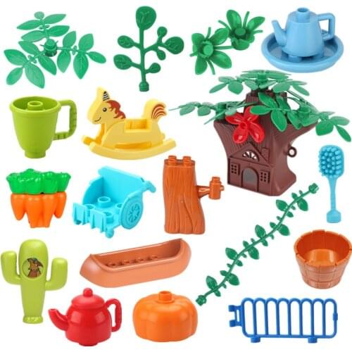 Big Building Blocks Parts Tree House Bunk Beds Tea Pot Sofa Family Dolls Mom Dad Little Boy Girl Toys Compatible Parts