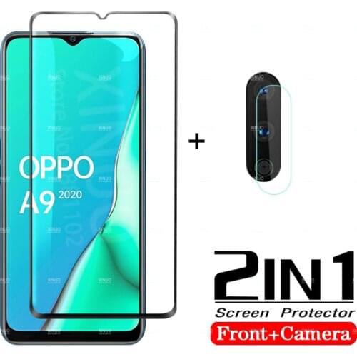 For OPPO A9 A5 2in1 Tempered glass for OPPO A9 A5 2020 camera screen protector protective glas for OPPO A 9 A 5 9a 5a glass film