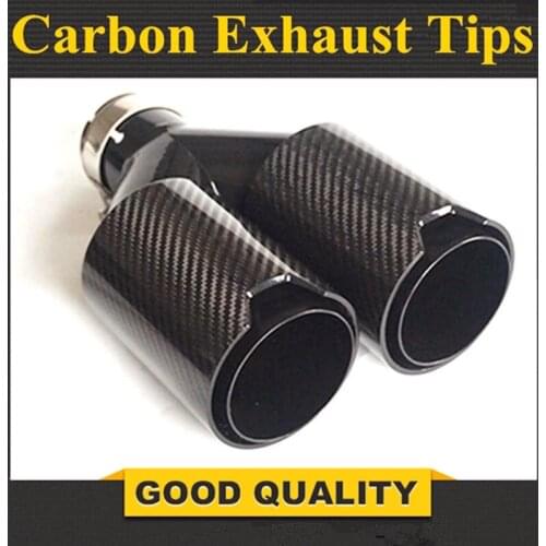 Dual Carbon Fiber + 304 Stainless Steel Universal M performance Carbon Fiber Exhaust Tips End Pipes Muffler tips For BMW