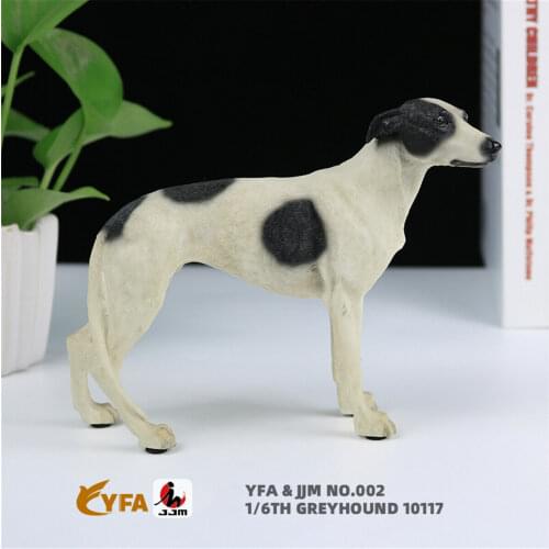 JJM 1/6 Greyhound Greadog Dog Pet Figure Animal Car Decoration PVC Model Doll EducationalToy for Children Adults Kids Gift