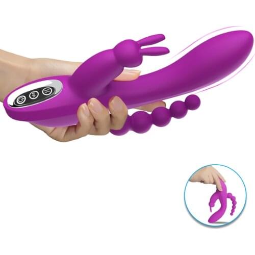 Adult Toys Double Rod Prostate Massager Rabbit Vibrador Pussy Clitoris Powerful Couples Sex Vibrator Dildio for Women No Sound