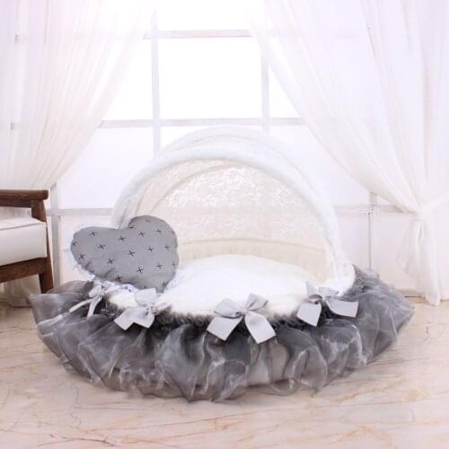 Exquisite doghouse Lace dog cradle nest Luxury dog bed Palace style pet cradle bed High-end fashion dog bed