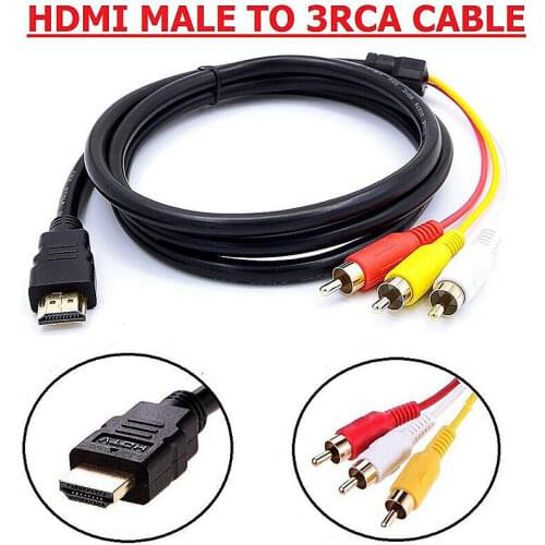 5Ft HDMI to RCA Video Audio Converter Component AV Adapter Cable HDTV Useful