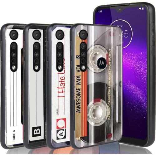 Classical Old Cassette for Motorola G9 G8 G E7 E6 One Play Marco Hyper Fusion Stylus Power Edge Plus Black Phone Case