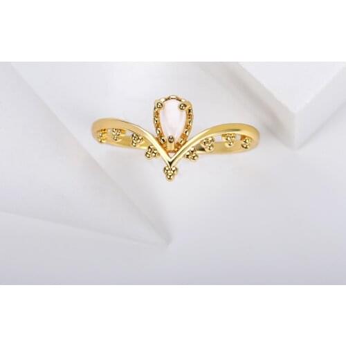 Trendy Finger Womens Ring White Opal Lace V Shape Ring Vintage Stainless Steel Accessories Aesthetic Jewelry Mothers Day Gift