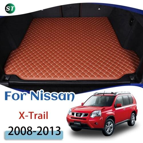 For Nissan X-Trail 2008-2013 Leather Car Trunk Mat Cargo Liner Trunk Floor Pad Carpet cargo compartment Car Accessories