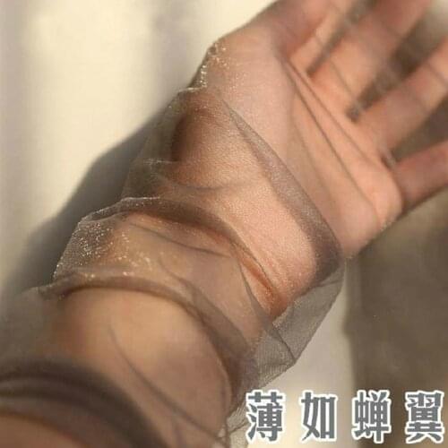 Summer Women Sexy Shiny Pearlescent Transparent Core Spun Pantyhose Like Silk Ultra Thin Base Tights Black Gray Brown