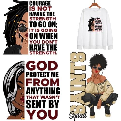 Trend Woman Patch Appliqued Tops Heat Transfer Vinyl Fashion DIY Transfers For Clothing Thermal Fabric Custom Parches Washable