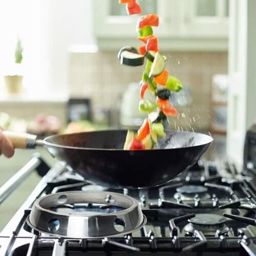 New 2PCS Stainless Steel Wok Ring Metallic Round Bottom Wok Rack Universal Size for Gas Stove Fry Pans