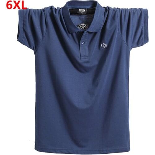 New lapel polo shirt summer Extra large POLO short-sleeved Loose oversized fat-packed 5XL 6XL