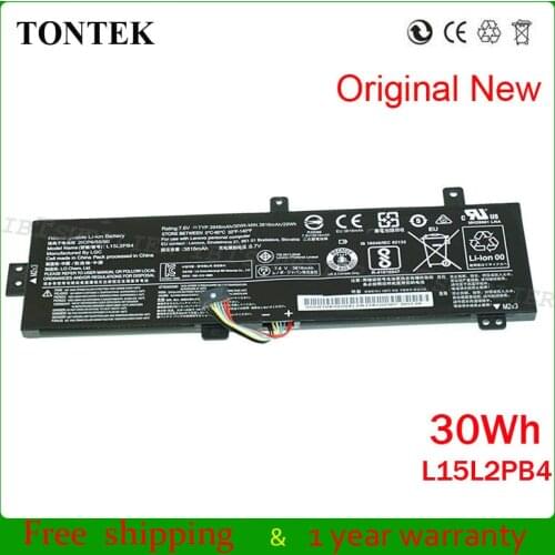 TONTEK Genuine L15L2PB4 Laptop Battery for Lenovo IdeaPad 310-15ISK L15L2PB4 2ICP6/55/90 7.6V 30WH
