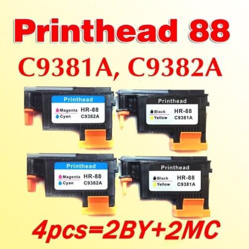 4pcs 88 Printhead C9381A C9382A compatible for HP88 L7580 7590 K5400 K550 K8600
