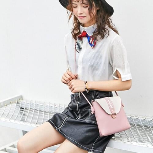 Luxury Solid Color PU Leather Crossbody Shoulder Shopping Bags for Women New Korean Students Shoulder Bag Bag Handbags