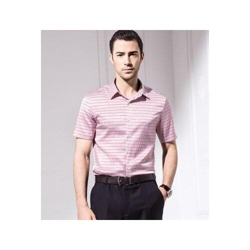 Short-sleeved shirts for business casual English check shirts for mens wear new