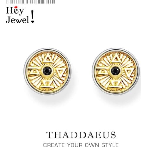 Stud Earrings Gold Elements Fire, Water, Air & Earth,Europe Fine Jewerly For Women,2021 Lucky Charms Gift In 925 Sterling Silver