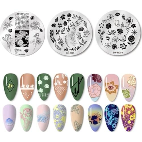 Lace Flower Animal Nail Stamping Plates Butterfly Stamp Templates Maple Leaf Patterns Manicure Printing Stencil Tools