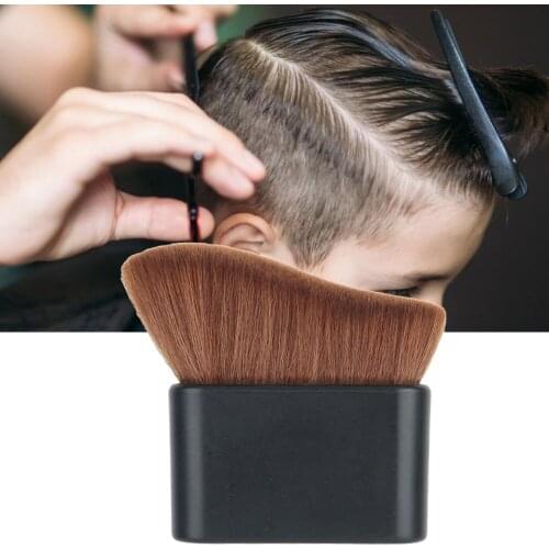 1Pc Professional Barber Shop Neck Face Hair Remover Brush Hair Dust Stubble Cleaning Sweeping Brush Hair Salon Accessories Brown