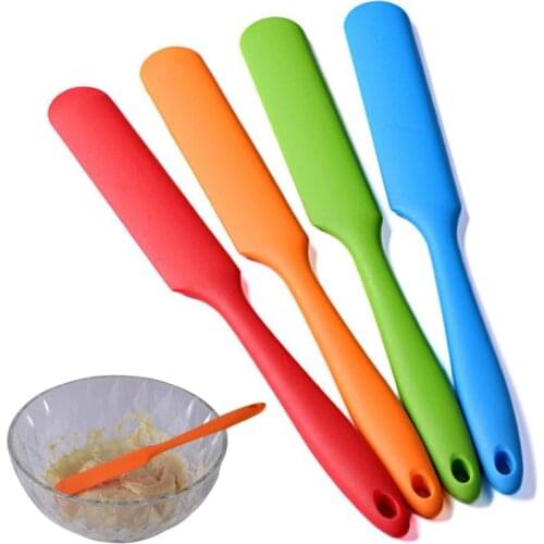 Long Handle Silicone Spatula Heat Resistant Flexible Non-Stick Slim Spatula Bread Cake Cream Mixer Scraper Jars Blender Baking