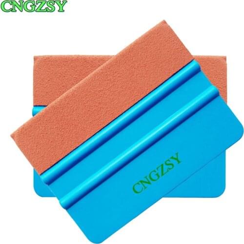 2pcs Useful Blue Suede Scraper Water Squeegee Tint Tool for Car Auto Film For Window Cleaning Window Glass Decal Applicator 2A17