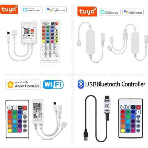 For Tuya Alexa /Homekit Google Home/Bluetooth App Smart LED Strip Accessoires 12V DC/4Pin Decoration Night Light Tape Controller