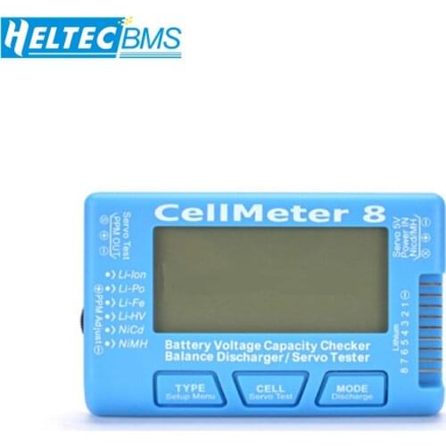 2-8S Battery Voltage Tester LCD Digital Battery Capacity Checker RC CellMeter 8 Digital LiFePO4 Li-ion Nicd NiMH