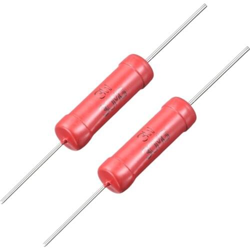 Uxcell 2 Pcs 3W 5W 200Kohm -500Mohm Red Power Rating High Voltage Glass Glaze Leaded Film Resistor 3W 30Mohm