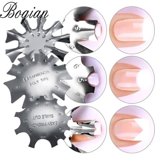 1 Pc Easy French Line Edge Cutter Stencil Trimmer Multi-size Stainless Steel Manicure Nail Art Clipper Styling Tool