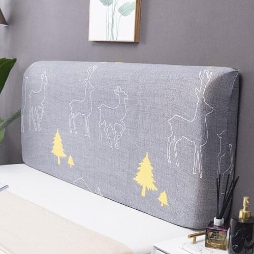 1PC Light grey bedhead cover home bed spreads all-inclusive headboard dustproof protection jacket elastic quilted bedspread
