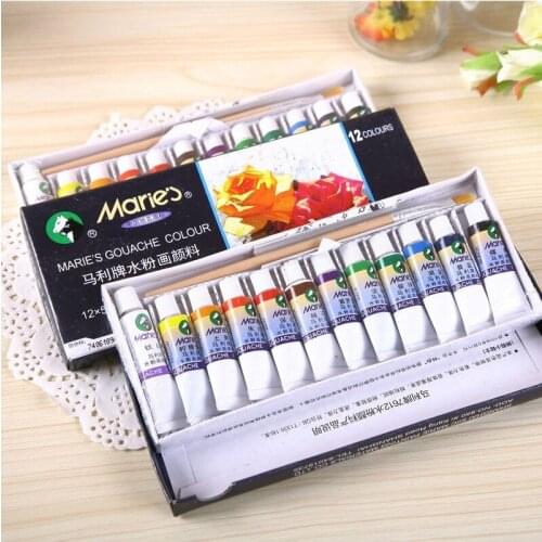 12/18/24/36Colors 12ML Tube Professional Acrylic Paint Set For Fabric Clothing Nail Glass Drawing Painting For Kids Art Supplies
