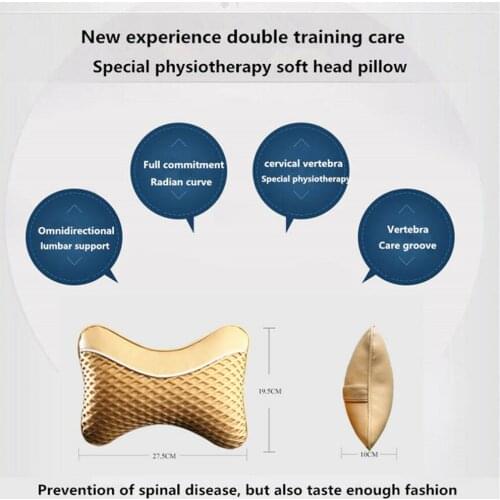 2 Pieces Soft Head Neck Pillow Cushion Headrest Artificial Leather