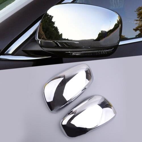 2pcs Car Silver Side Rearview Mirror Cover Trim Cap Plastic Fit For Renault Kadjar 2015 2016 2017