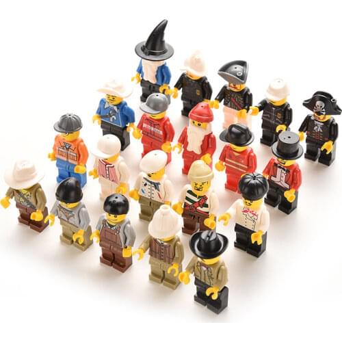 20Pcs/lot Multi-Color Action Toy Figure Men People Minifigs Grab Bag gift Original Playmobil Plastic Kids Boys Toys