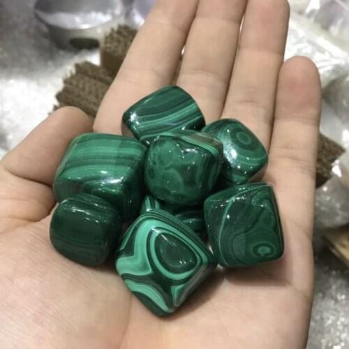 4Pcs Natural malachite crystal small block crafts home decoration