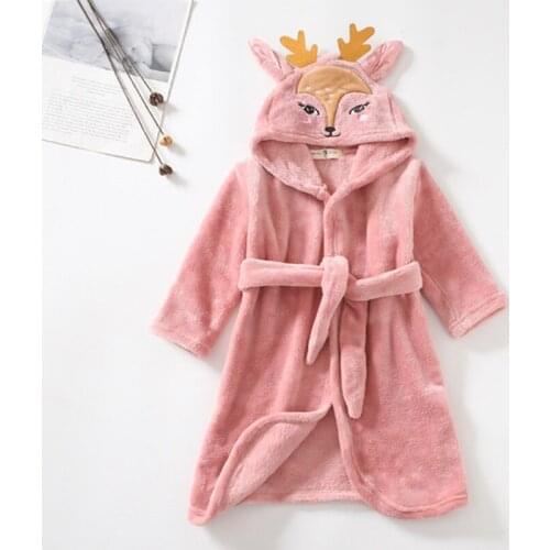 Baby Girls Bathrobes Children Flannel Thick Bathrobe Autumn Winter Kids Pajamas Spring Boys Pajamas Clothes Kids Long Bathrobe