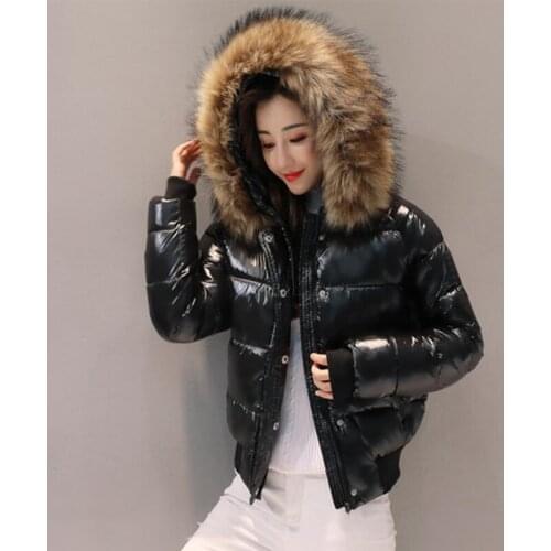 Big Fur 2020 New Black Fashion glossy Winter Womens Jacket Waterproof Parkas Female Warm Winter Coat Hooded Women Outerwear