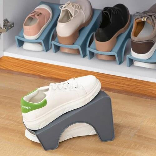 Household storage shoe rack simple integrated shoe storage artifact slippers rack plastic double thick shoe holder