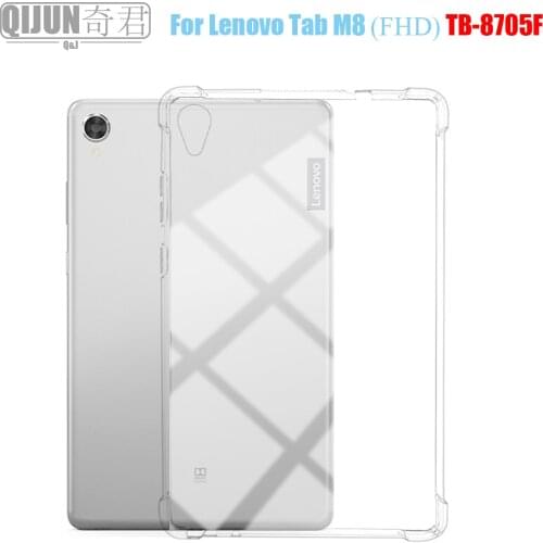 Tablet case for Lenovo Tab M8 FHD 8.0" 2019 Silicone soft shell TPU Airbag cover Transparent protection bag fundas for TB-8705F