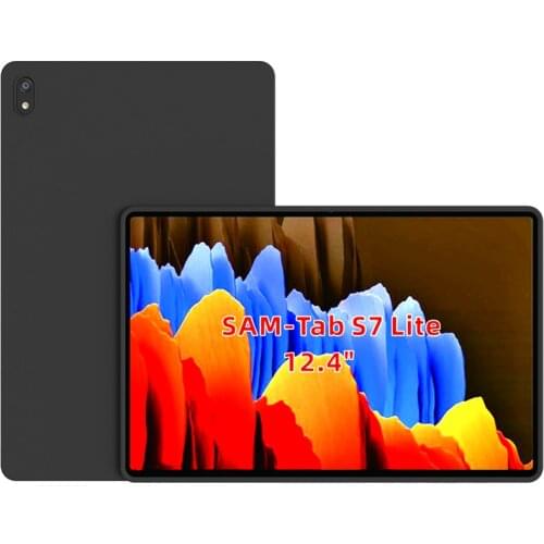 Black matte Skid-proof Soft TPU Transparent Silicone Clear Case Cover for Samsung Galaxy Tab S7 Lite 12.4 inch