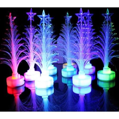 Colorful Charming Christmas Tree with Top Star Night Light Lamp Color Changing Childrens Gift Wholesale