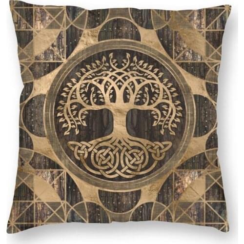 Tree Of Life Yggdrasil Throw Pillow Case Home Decorative Square Viking Norse Cushion Cover 40x40cm Pillowcover for Living Room
