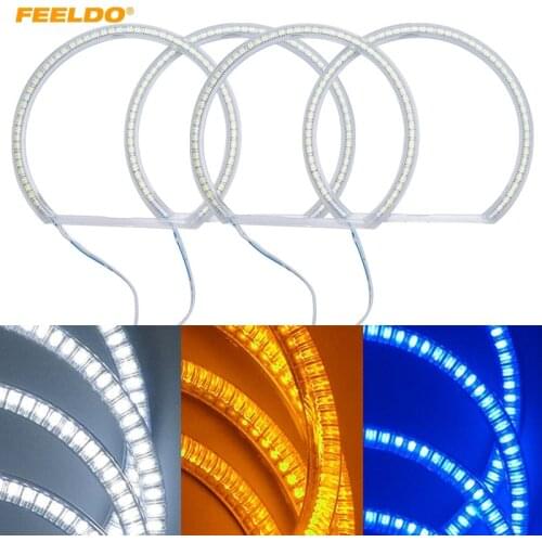 FEELDO 4X131mm Auto SMD Angel Eyes Light Halo Ring For Lada VAZ 2106 Headlight Lamp #HQ1103