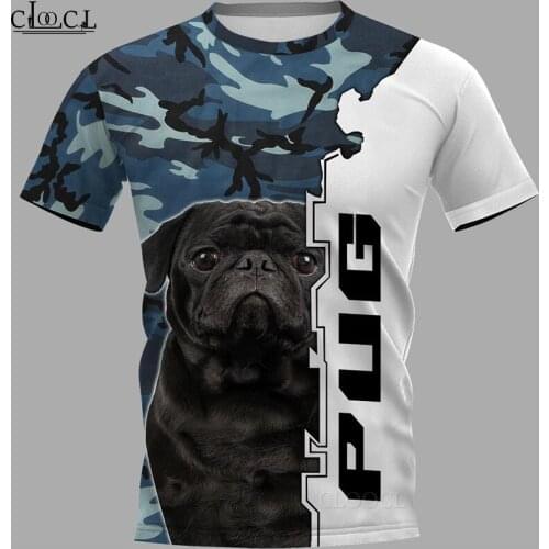 CLOOCL 2021 Newest Popular Animal Pug 3D Printed Men T Shirt Harajuku Summer Short Sleeve Casual Unisex Tops Drop Shipping