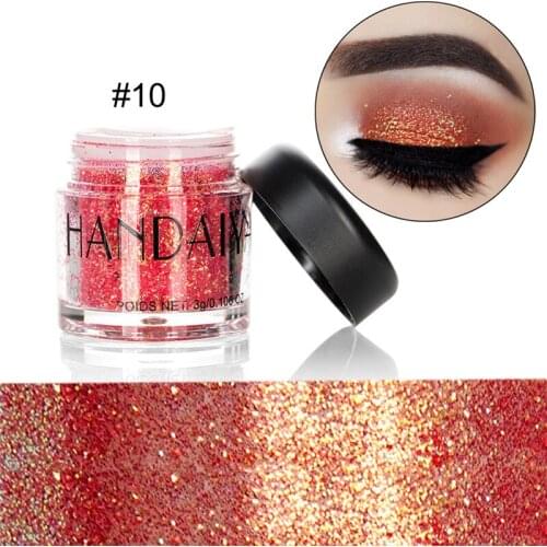 HANDAIYAN 10 Color Holographic Eye shadow Shimmer Loose Powder Sequin Pigment Eye Makeup Glitter Women Beauty Party #289129