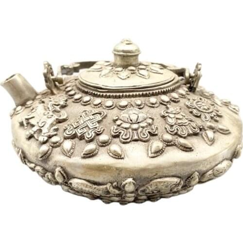 Chinese Old Tibet Silver Carving Pot