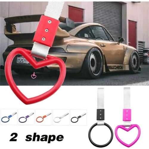 Round Heart Car Interior Pull Ring Subway Train Bus Handle Strap Charm Drift Jdm Tsurikawa Ring Car Rear Bumper Warning Loop