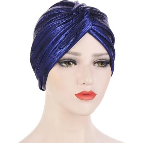 Trendy Twisted Muslim Hat Hot Stamping Turban Hijab Caps Female Headscarf Bonnet Turbant Femme Musulman Ladies Head Wraps