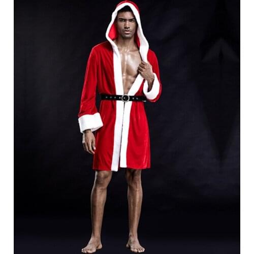 Mens Christmas Set Include Jacket Sexy Underwear Belt Shorts Polyester Material Unusual Special Cosplay Clothes For Daily Fun